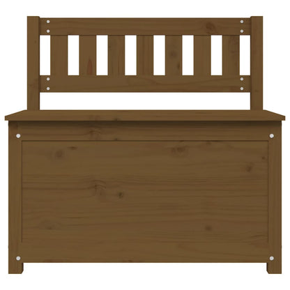 Panca Marrone Ambra 80x41x77 cm in Legno Massello di Pino - homemem39