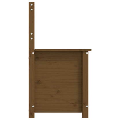 Panca Marrone Ambra 80x41x77 cm in Legno Massello di Pino - homemem39