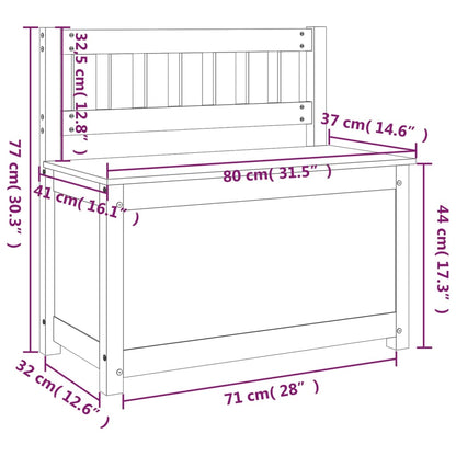 Panca Marrone Ambra 80x41x77 cm in Legno Massello di Pino - homemem39