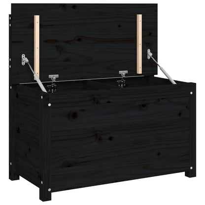 Panca Nera 80x41x77 cm in Legno Massello di Pino - homemem39