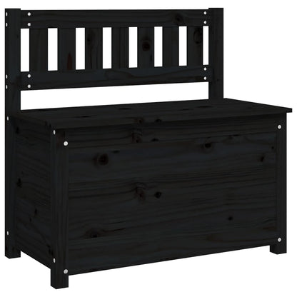Panca Nera 80x41x77 cm in Legno Massello di Pino - homemem39