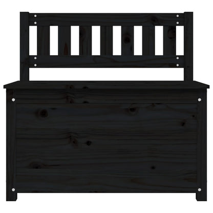 Panca Nera 80x41x77 cm in Legno Massello di Pino - homemem39