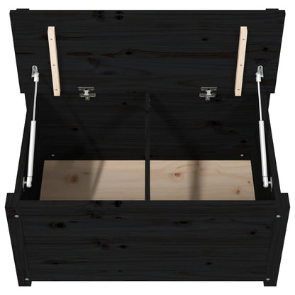 Panca Nera 80x41x77 cm in Legno Massello di Pino - homemem39