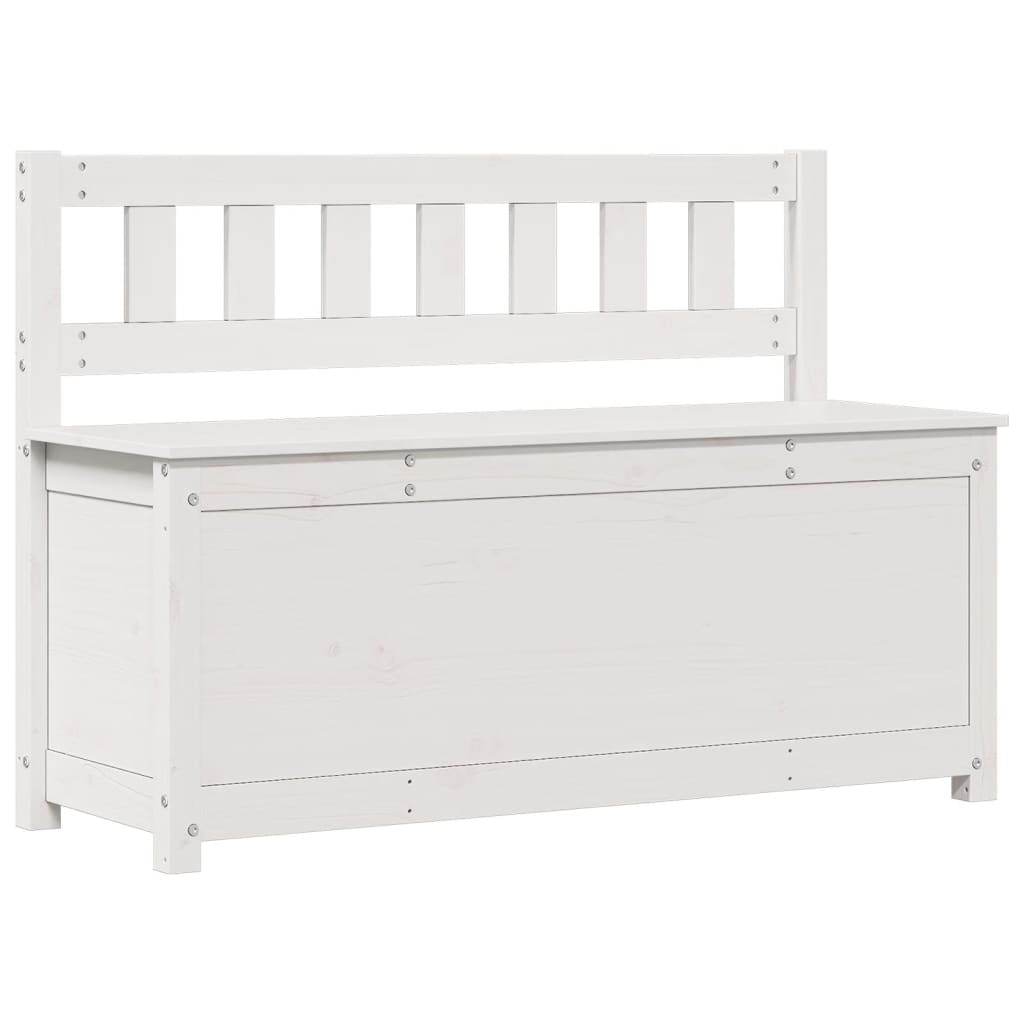 Panca Bianca 110x41x76,5 cm in Legno Massello di Pino - homemem39