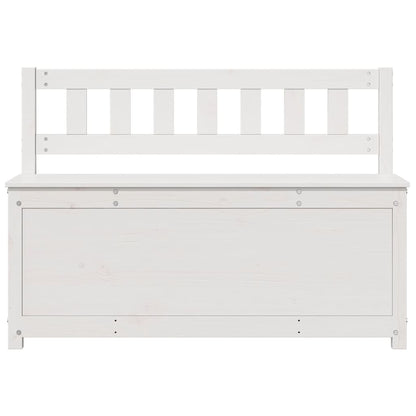 Panca Bianca 110x41x76,5 cm in Legno Massello di Pino - homemem39