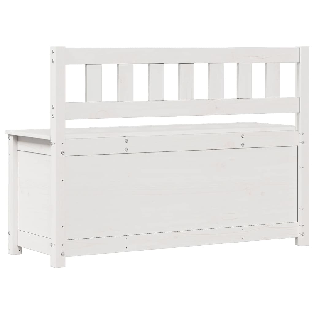 Panca Bianca 110x41x76,5 cm in Legno Massello di Pino - homemem39