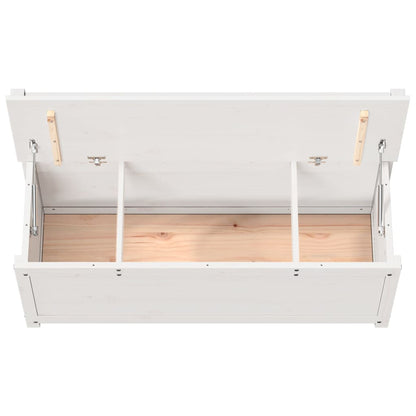 Panca Bianca 110x41x76,5 cm in Legno Massello di Pino - homemem39