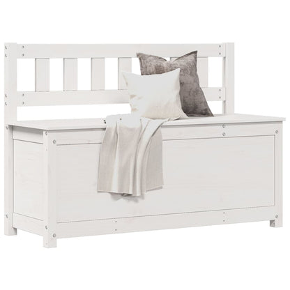 Panca Bianca 110x41x76,5 cm in Legno Massello di Pino - homemem39