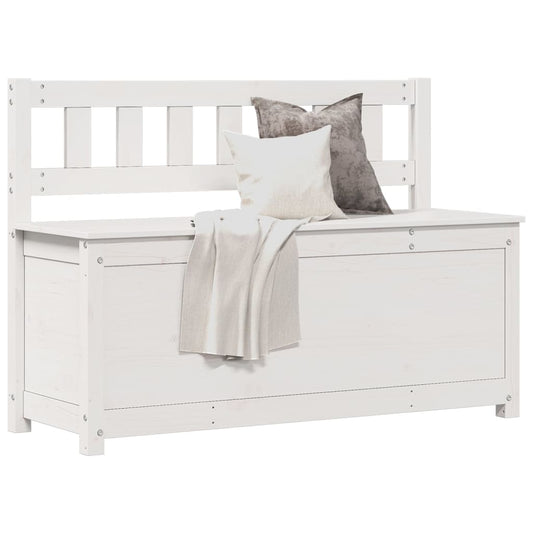 Panca Bianca 110x41x76,5 cm in Legno Massello di Pino - homemem39