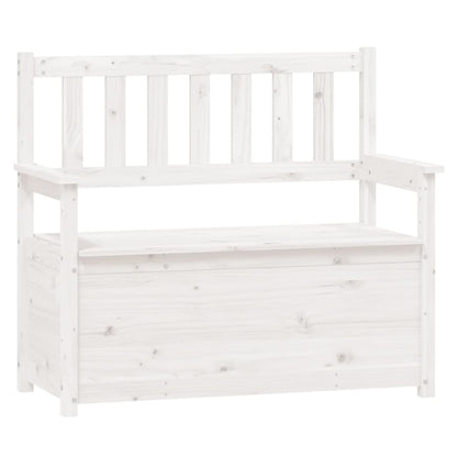 Panca Bianca 112,5x51,5x96,5 cm in Legno Massello di Pino - homemem39