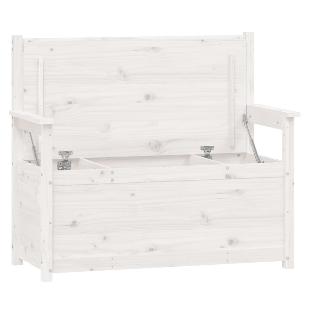 Panca Bianca 112,5x51,5x96,5 cm in Legno Massello di Pino - homemem39