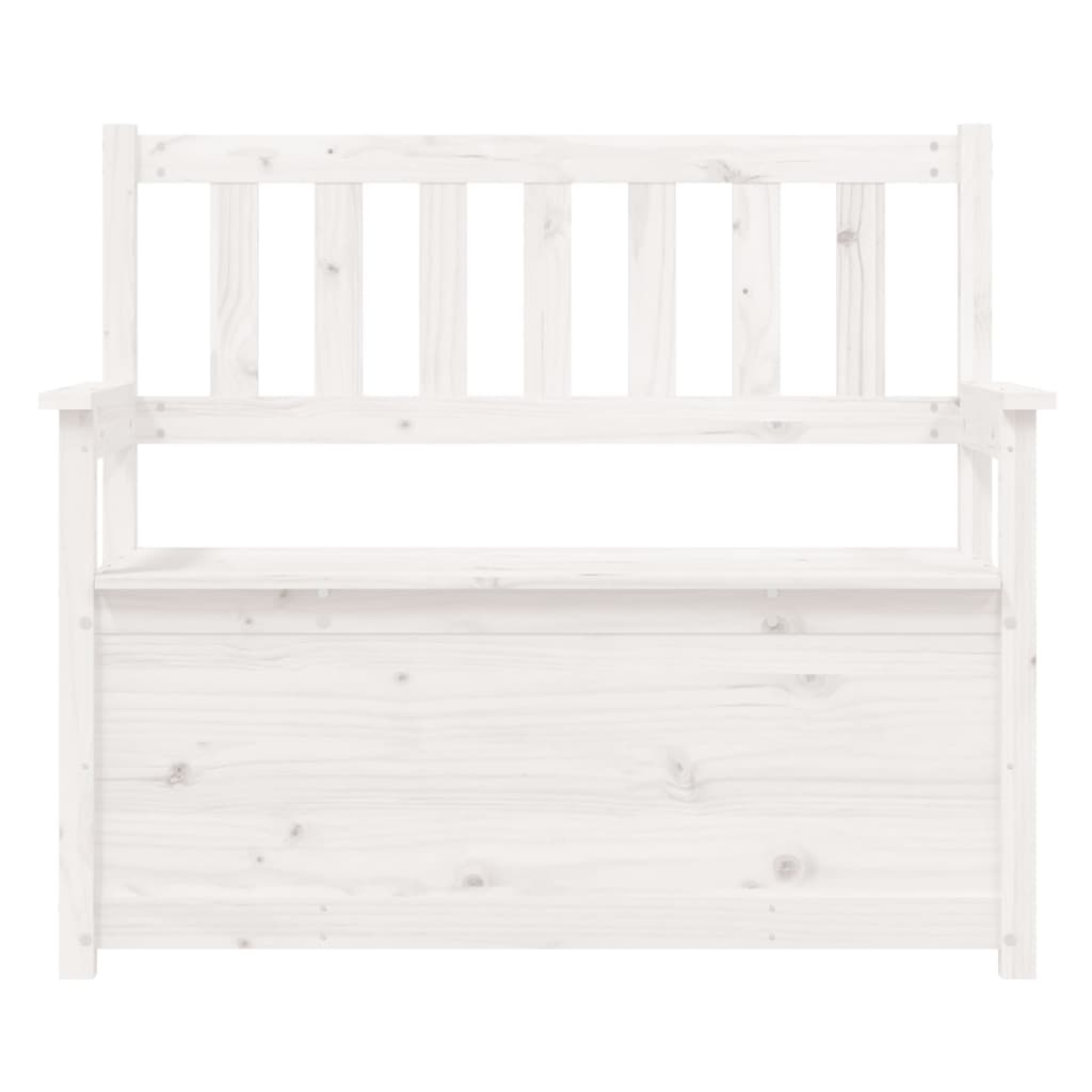Panca Bianca 112,5x51,5x96,5 cm in Legno Massello di Pino - homemem39
