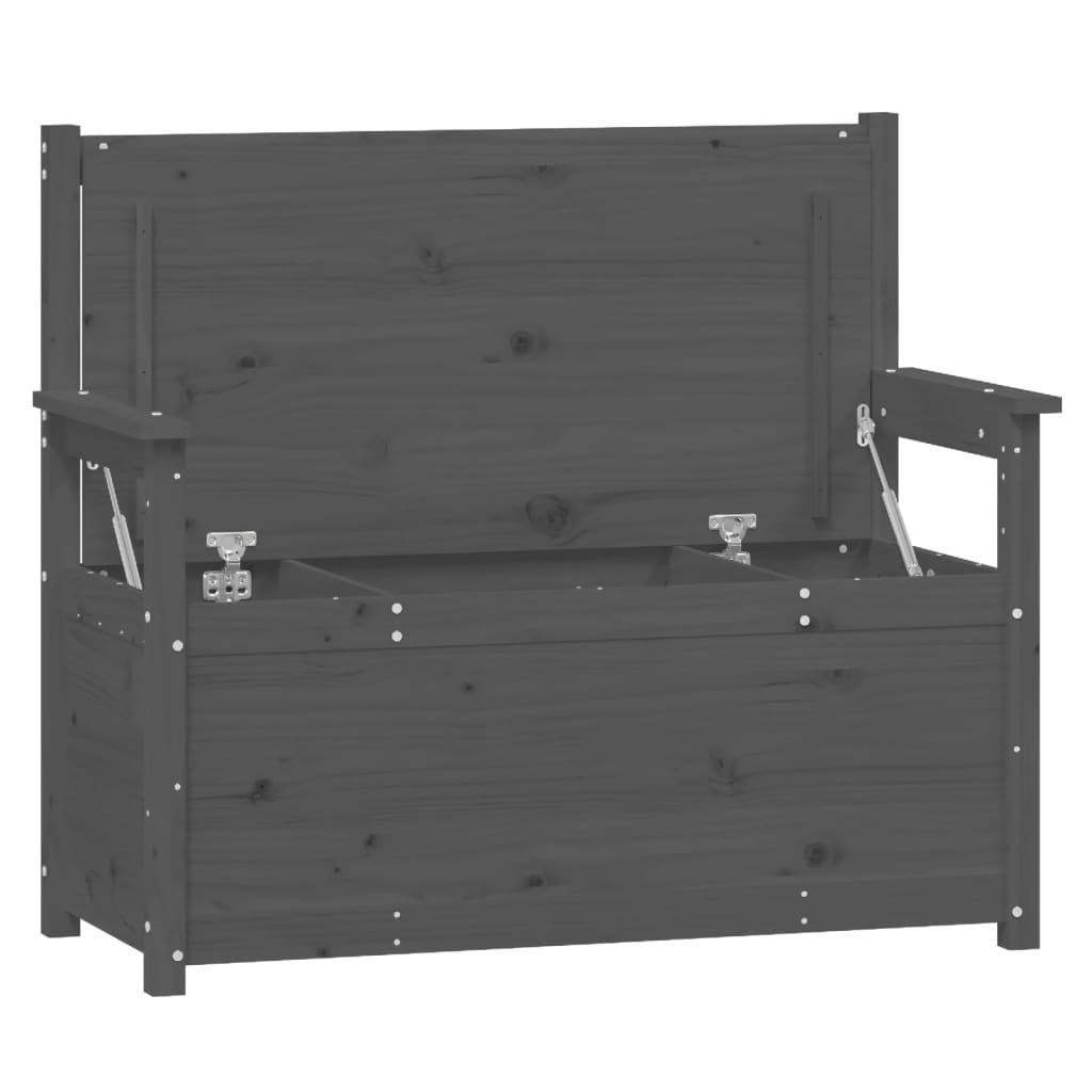 Panca Grigio 112,5x51,5x96,5 cm in Legno Massello di Pino - homemem39