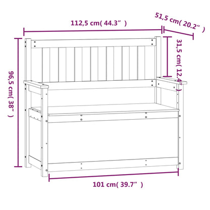 Panca Grigio 112,5x51,5x96,5 cm in Legno Massello di Pino - homemem39