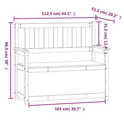 Panca Marrone Ambra 112,5x51,5x96,5cm in Legno Massello di Pino - homemem39