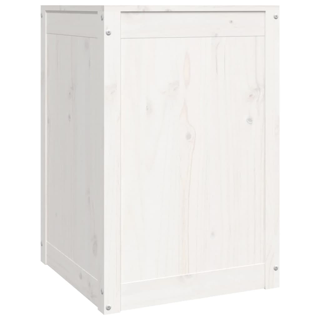 Contenitore per Bucato Bianco 44x44x66 cm Legno Massello Pino | homemem39
