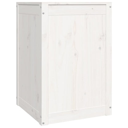 Contenitore per Bucato Bianco 44x44x66 cm Legno Massello Pino | homemem39