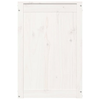 Contenitore per Bucato Bianco 44x44x66 cm Legno Massello Pino | homemem39