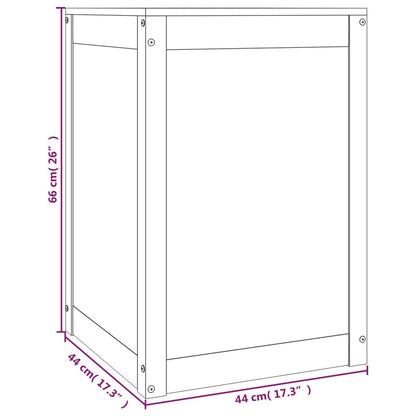 Contenitore per Bucato Grigio 44x44x66 cm Legno Massello Pino - homemem39