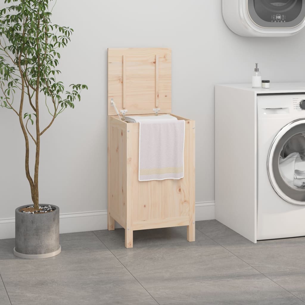 Contenitore per Bucato 44x44x76 cm Legno Massello Pino