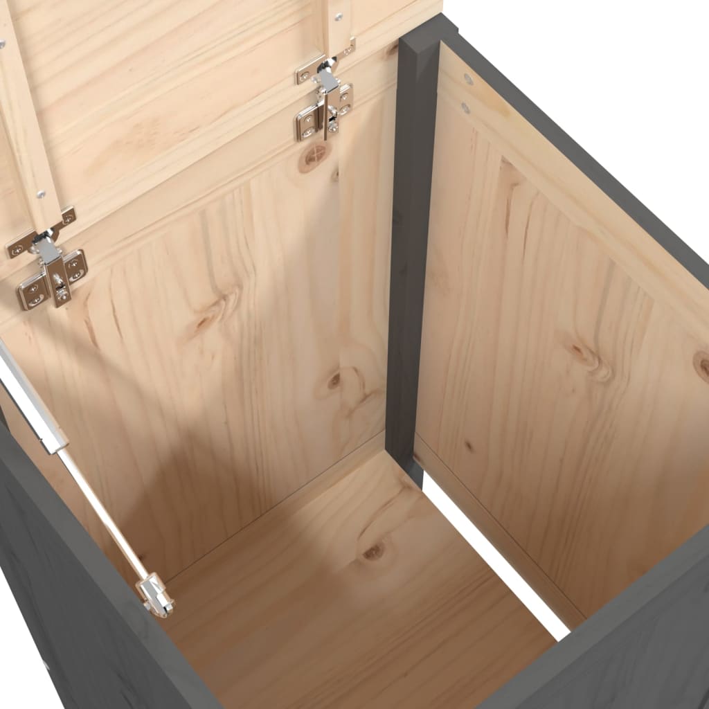 Contenitore per Bucato Grigio 44x44x76 cm Legno Massello Pino - homemem39