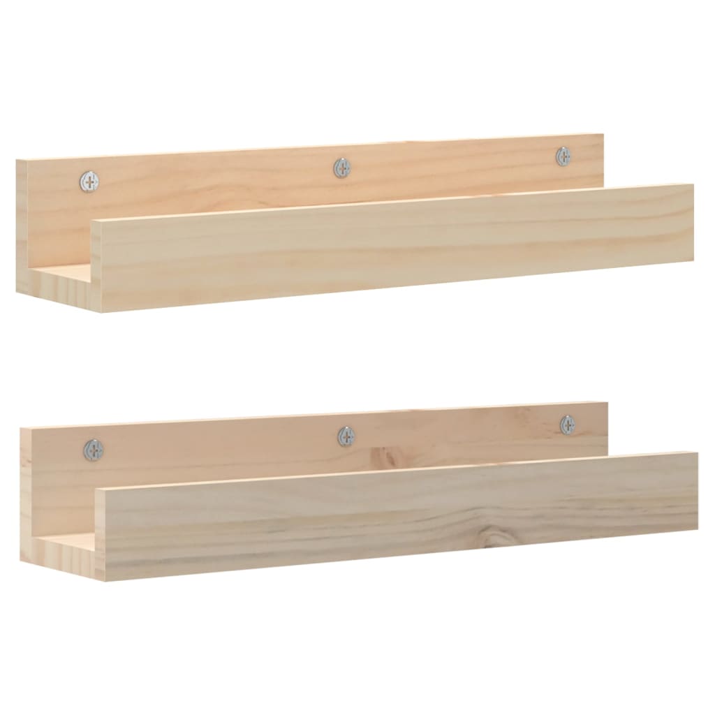 Mensole da Parete 2 pz 50x12x9cm in Legno Massello di Pino | homemem39