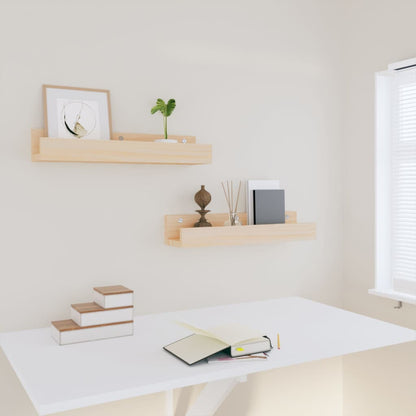 Mensole da Parete 2 pz 50x12x9cm in Legno Massello di Pino | homemem39