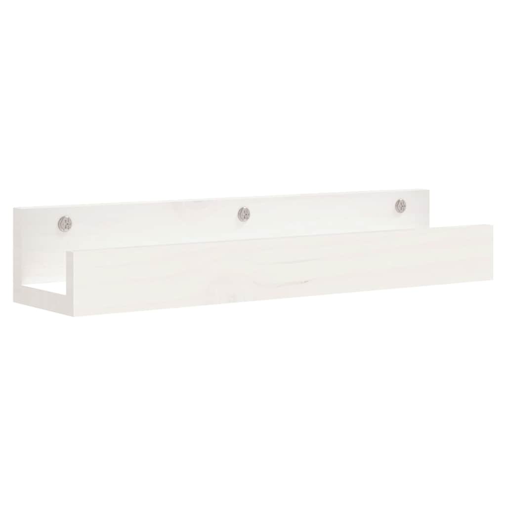 Mensole da Parete 2 pz Bianco 50x12x9cm Legno Massello di Pino | homemem39