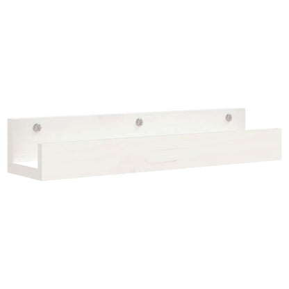 Mensole da Parete 2 pz Bianco 50x12x9cm Legno Massello di Pino | homemem39