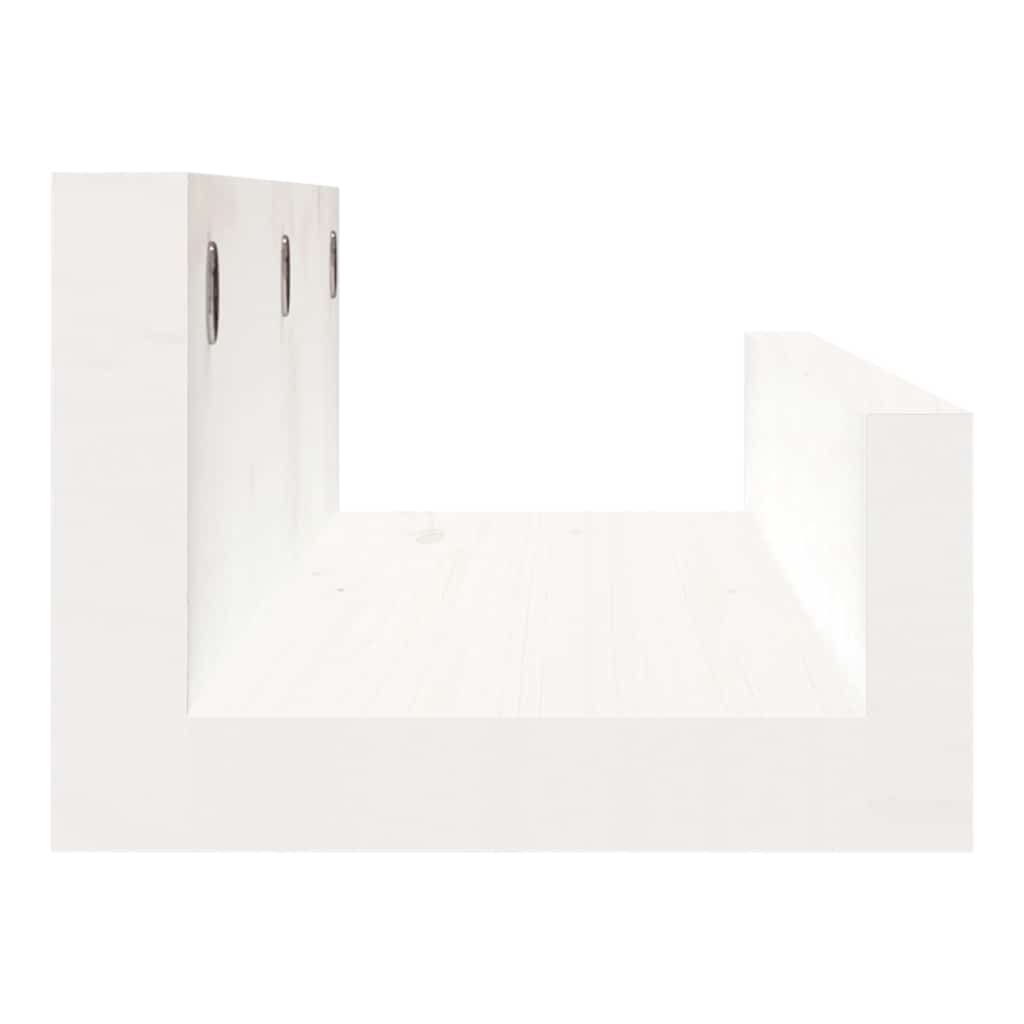 Mensole da Parete 2 pz Bianco 50x12x9cm Legno Massello di Pino | homemem39