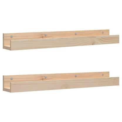 Mensole da Parete 2 pz 80x12x9cm in Legno Massello di Pino | homemem39