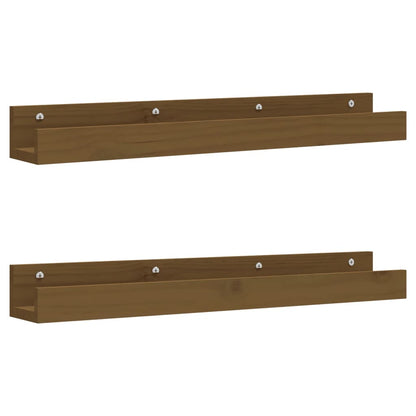 Mensole da Parete 2 pz Ambra 80x12x9cm Legno Massello di Pino | homemem39