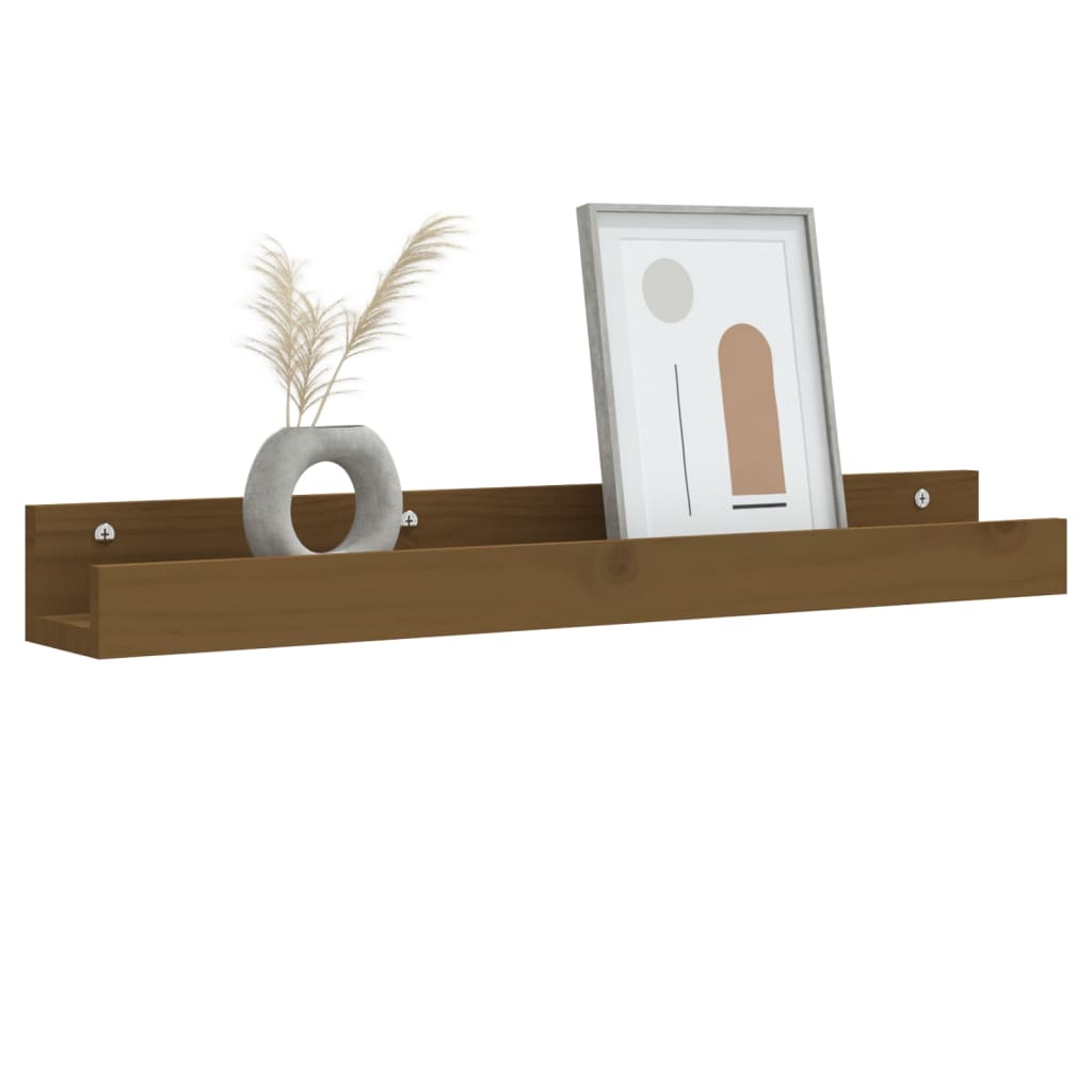 Mensole da Parete 2 pz Ambra 80x12x9cm Legno Massello di Pino | homemem39