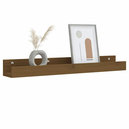 Mensole da Parete 2 pz Ambra 80x12x9cm Legno Massello di Pino
