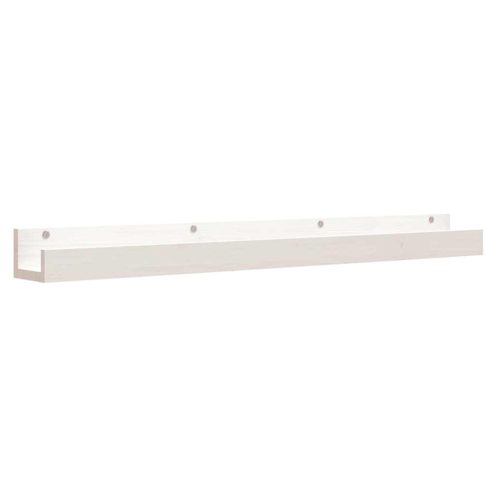 Mensole da Parete 2 pz Bianco 110x12x9cm Legno Massello di Pino | homemem39
