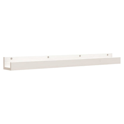 Mensole da Parete 2 pz Bianco 110x12x9cm Legno Massello di Pino | homemem39