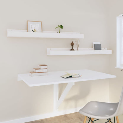 Mensole da Parete 2 pz Bianco 110x12x9cm Legno Massello di Pino | homemem39