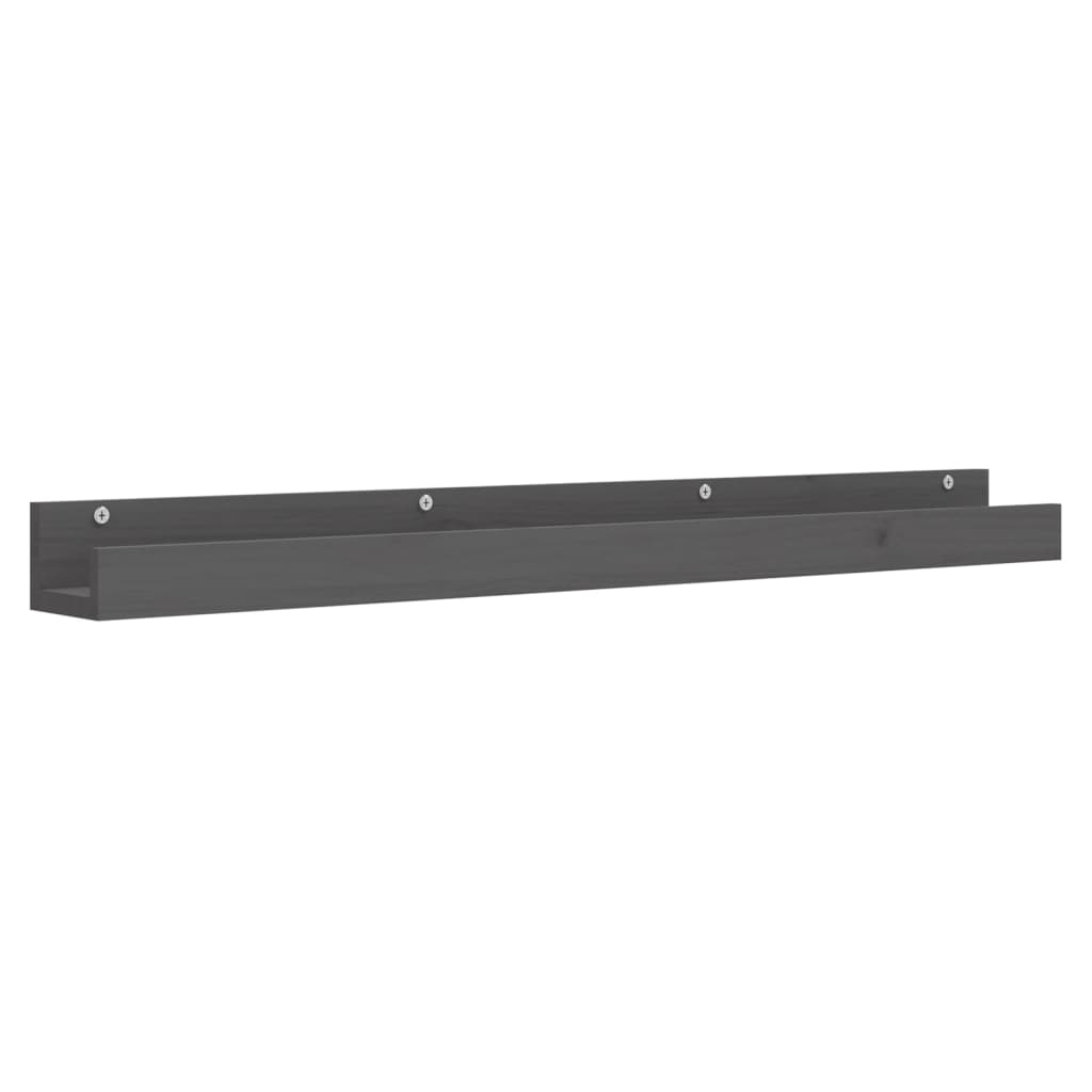 Mensole da Parete 2 pz Grigio 110x12x9cm Legno Massello di Pino | homemem39
