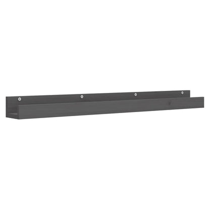 Mensole da Parete 2 pz Grigio 110x12x9cm Legno Massello di Pino | homemem39
