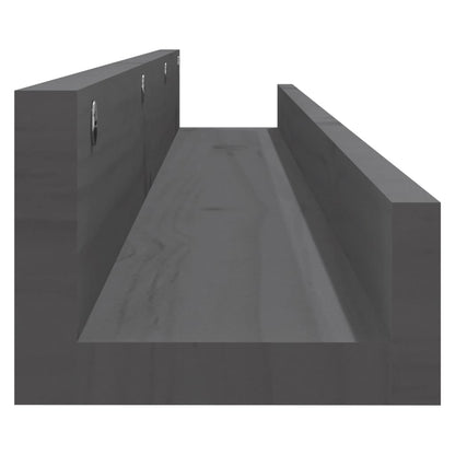 Mensole da Parete 2 pz Grigio 110x12x9cm Legno Massello di Pino | homemem39