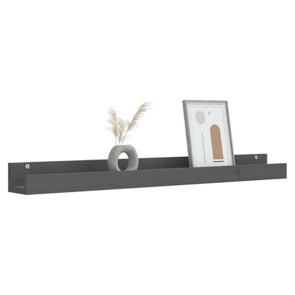 Mensole da Parete 2 pz Grigio 110x12x9cm Legno Massello di Pino | homemem39