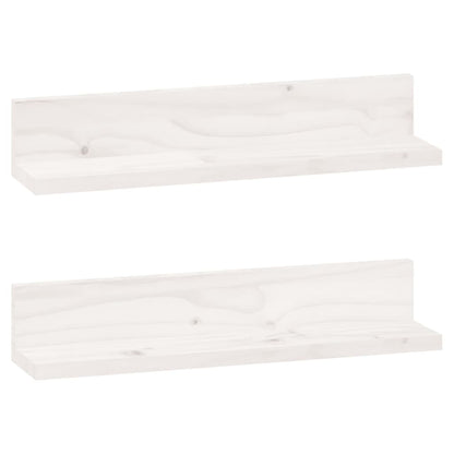 Mensole da Parete 2 pz Bianco 50x11x9cm Legno Massello di Pino | homemem39
