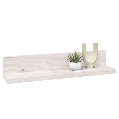 Mensole da Parete 2 pz Bianco 50x11x9cm Legno Massello di Pino | homemem39