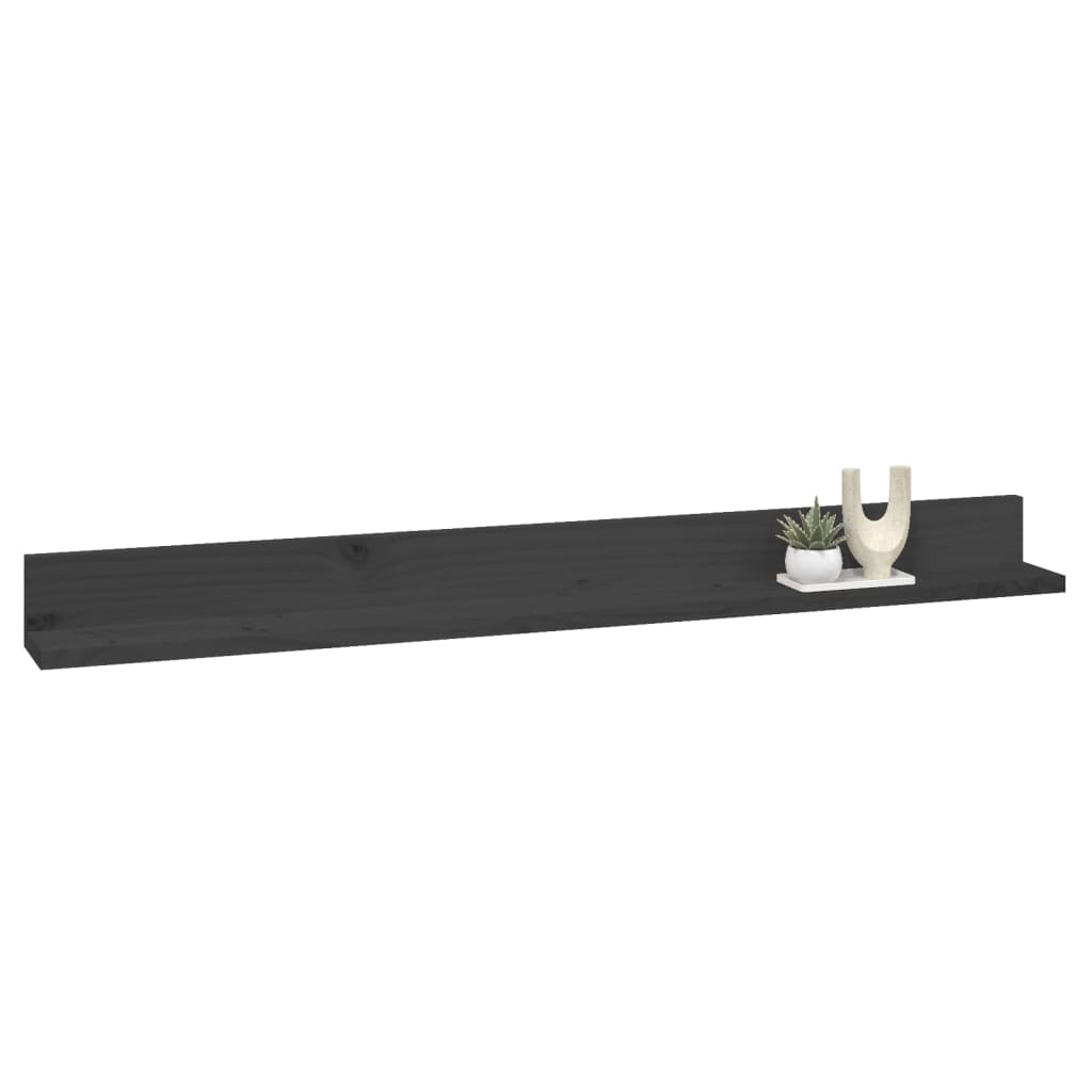 Mensole da Parete 2 pz Grigio 110x11x9cm Legno Massello di Pino | homemem39