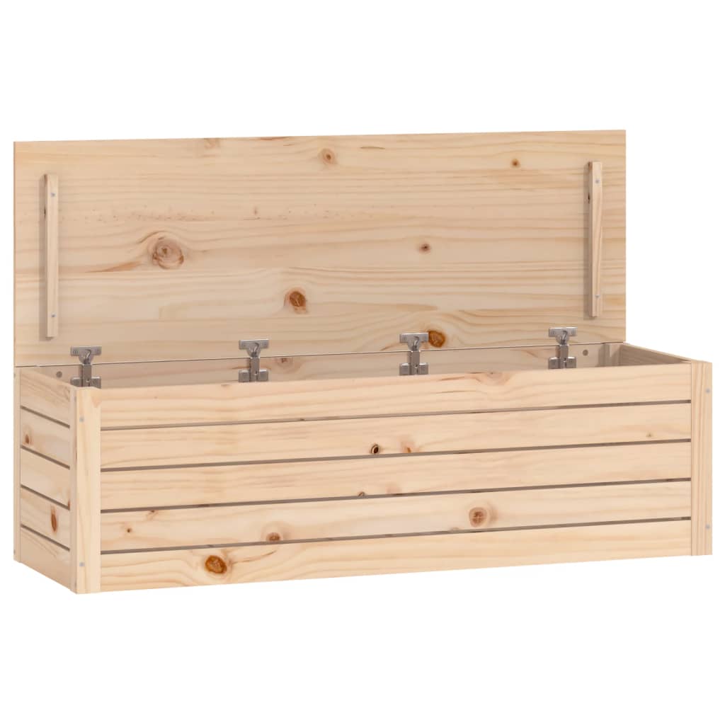 Contenitore Portaoggetti 109x36,5x33 cm Legno Massello Pino - homemem39