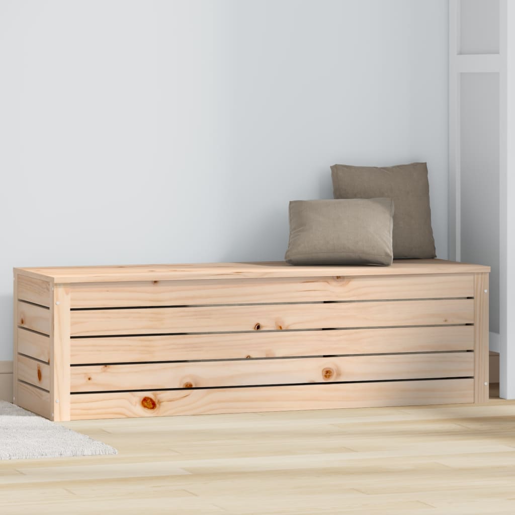 Contenitore Portaoggetti 109x36,5x33 cm Legno Massello Pino - homemem39