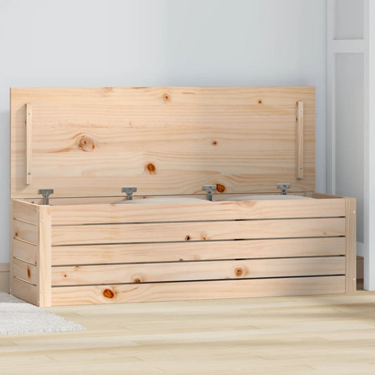 Contenitore Portaoggetti 109x36,5x33 cm Legno Massello Pino - homemem39