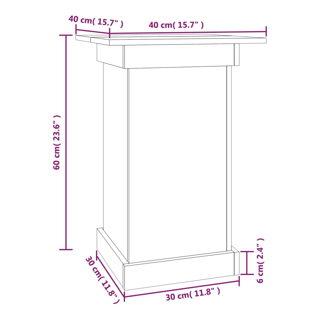 Portafiori bianco 40x40x60 cm in Legno Massello di Pino