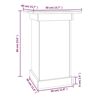 Portafiori grigio 40x40x60 cm in Legno Massello di Pino