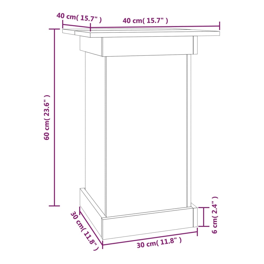 Portafiori Marrone Ambra 40x40x60 cm in Legno Massello di Pino
